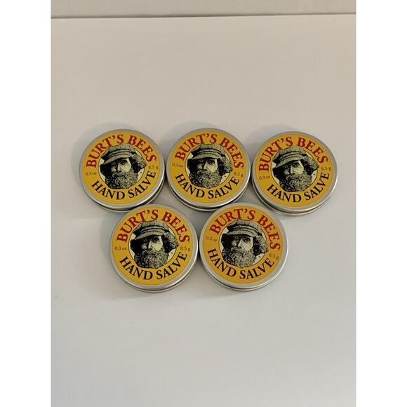 Lot of 5 NEW Burt's Bees Hand Salve .30 0z./8.5g.Travel Size Tin FREE SHIPPING - Picture 1 of 5